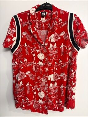 Scotch and Soda - Red Graphic Button-Up Kids Shirt